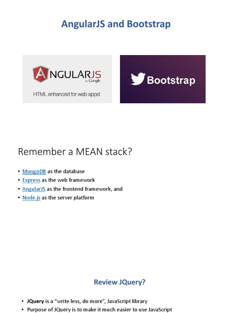 Angularjs and Bootstrap | PDF | Ajax (Programming) | Bootstrap (Front ...