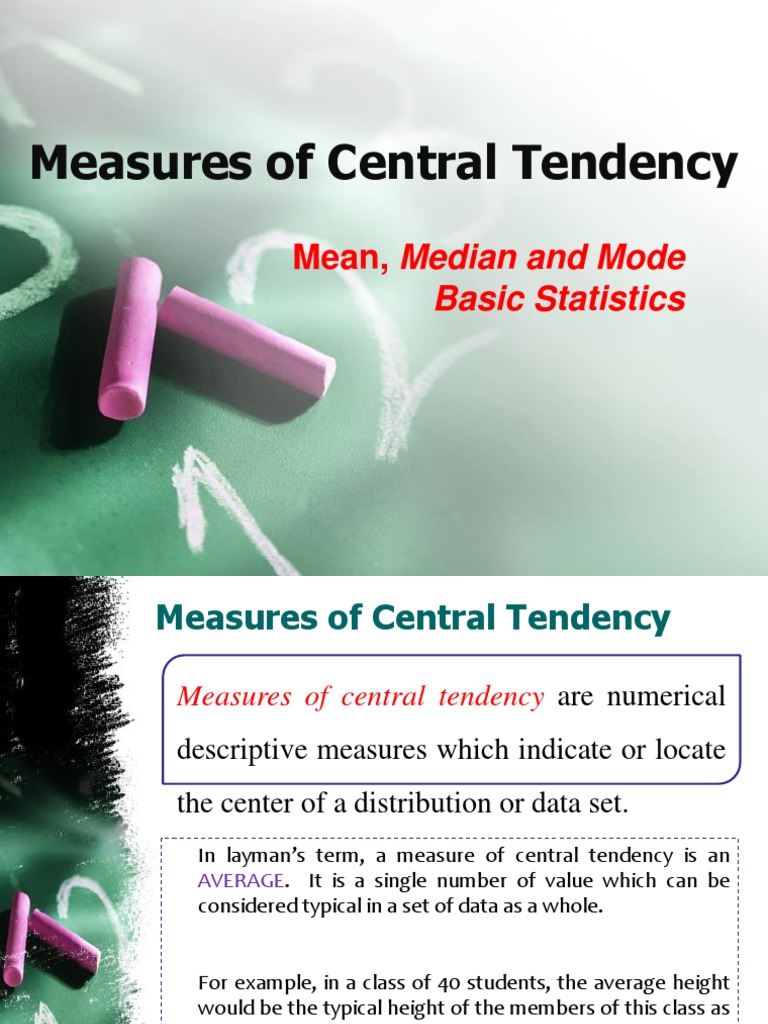 Measures of Central Tendency Explained | PDF | Arithmetic Mean ...