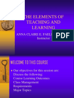 The Elements of Teaching and Learning: Anna Claire E. Faelden, Maed Instructor