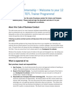 TEFL Trainer Internship - Code of Business Conduct