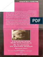 La Condicion Sociologica de La Pueata en Escena Bernard Dorn