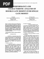 Performance and Characteristic Analysis of Double Gate Mosfet Over Single Gate Mosfet