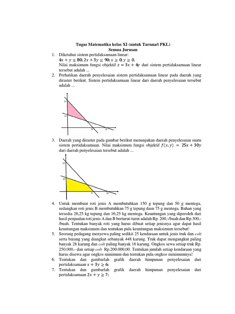 Ulangan Harian Program Linear