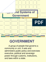 Types and Systems of Government