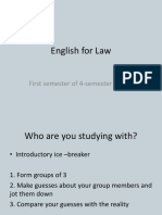 English For Law: First Semester of 4-Semester Course
