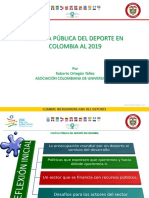 Politica Publica Del Deporte en Colombia Al 2019