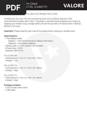 Wooden-Clock Manual A4 | PDF | Trademark | Clock