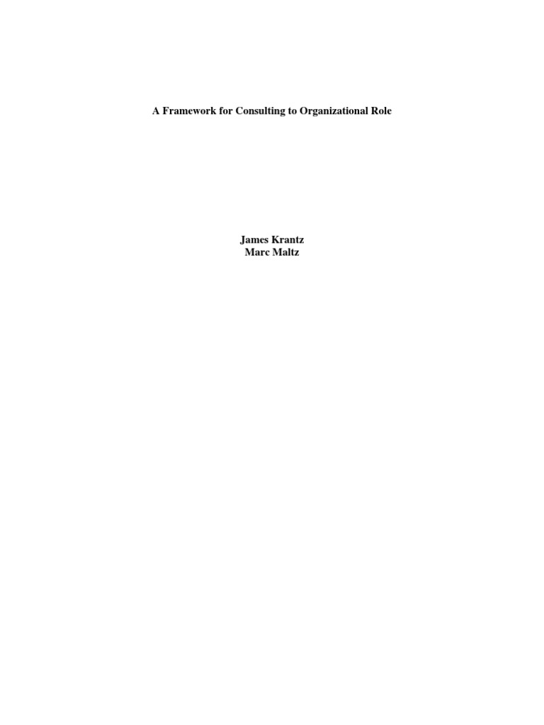 Consulting Framework for Organizational Roles | PDF | System | Thought