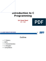 Introduction To C Programming: S.V.Jansi Rani