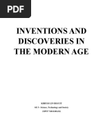 Inventions and Discoveries in The Modern Age: Khryss Lin Deguit GE 5 - Science, Technology and Society (MWF 7:00-8:00AM)