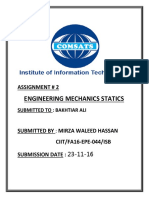 Engineering Mechanics Statics Assignment #2