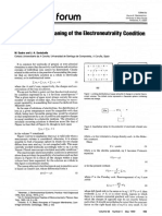 Textbook Forum: Note On The Meaning of The Electroneutrality Condition For Solutions