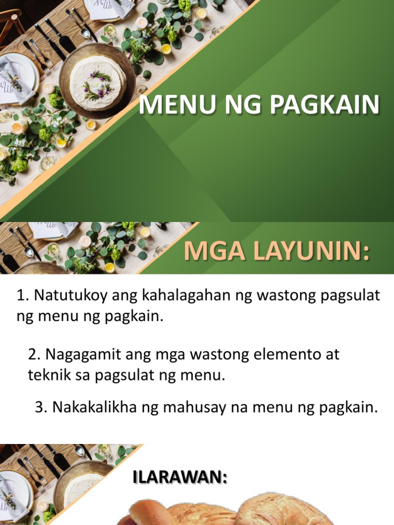 Menu NG Pagkain