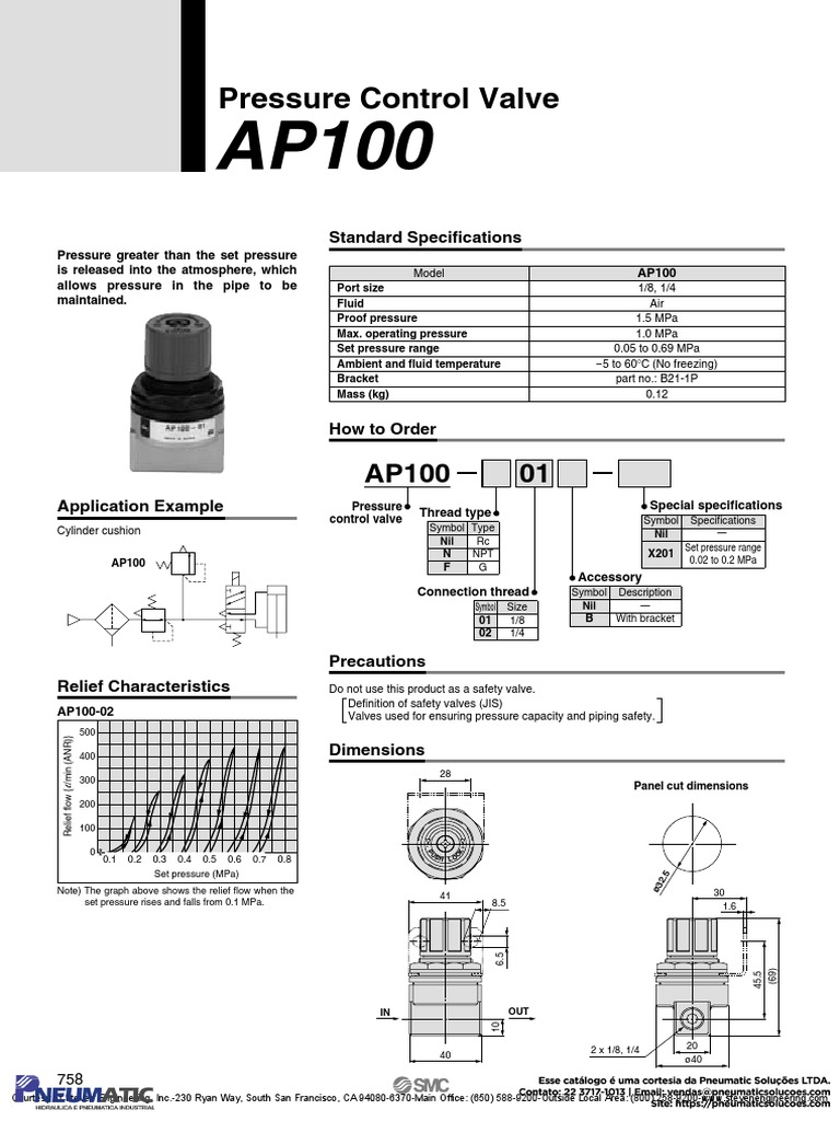 AP100 Válvula de Alivio | PDF | Valve | Hydraulics