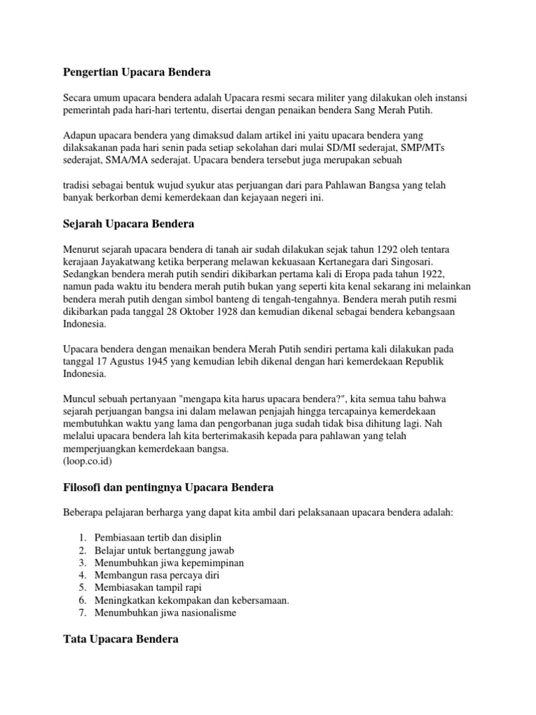 Teks Janji Siswa Sd Upacara Bendera Terkait Teks