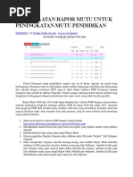 Pemanfaatan Rapor Mutu Untuk Peningkatan Mutu Pendidikan