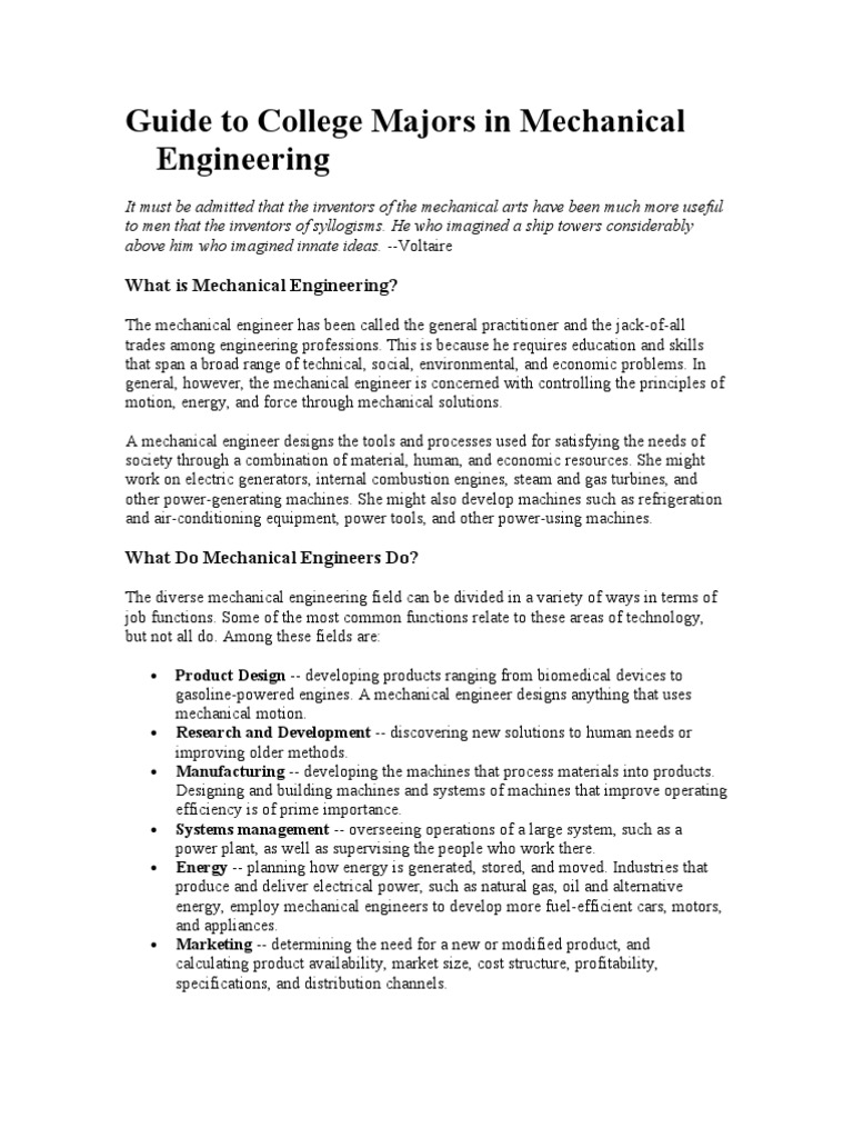 Career Goals | Engineer | Mechanical Engineering