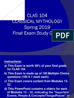 CLAS 104 CEL Final Exam Study Guide