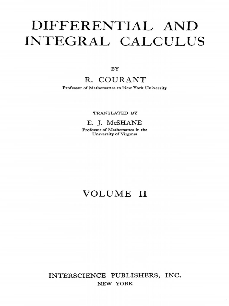 Courant R. Differential and Integral Calculus. Volume 2 (1950) PDF PDF