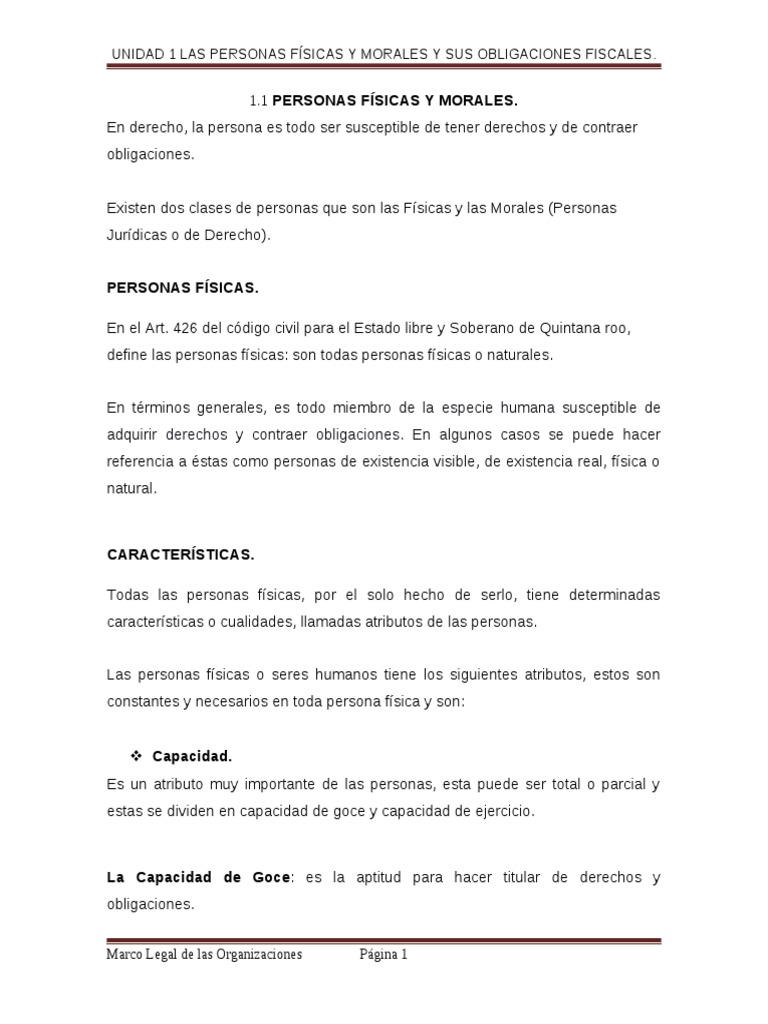 Derechos y obligaciones de personas físicas | PDF | Nacionalidad ...