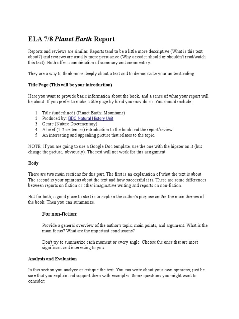 Planet Earth Report  PDF  Non Fiction  Books