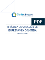 DINAMICA DE CREACION DE EMPRESAS EN COLOMBIA