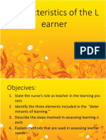 Nurse's Guide to Assessing Learner Characteristics