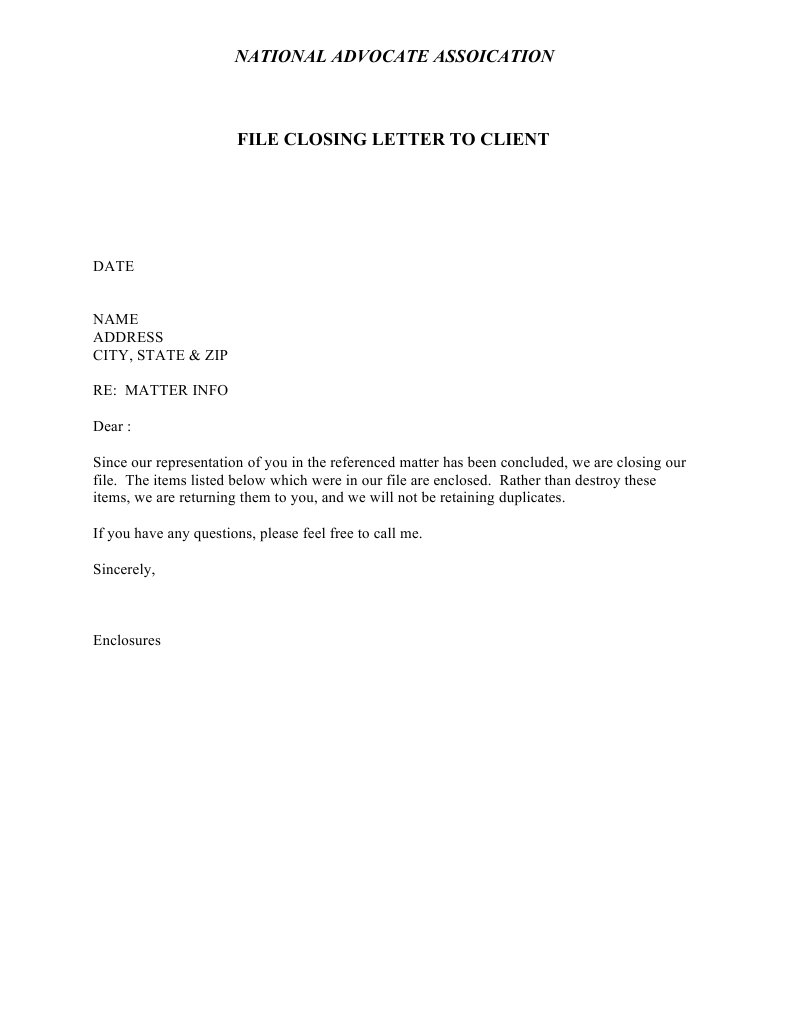 File Closure Letter Template | PDF