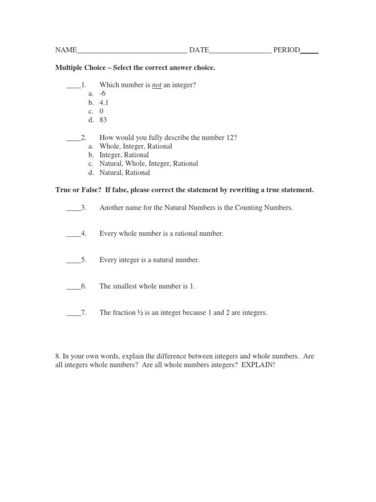 Multiple Choice - Select The Correct Answer Choice | PDF