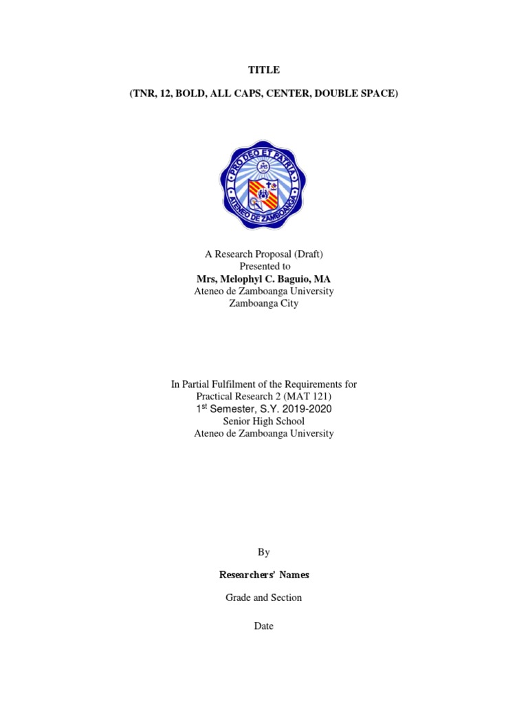 Research Proposal Front Page Format | PDF | Reading Comprehension ...