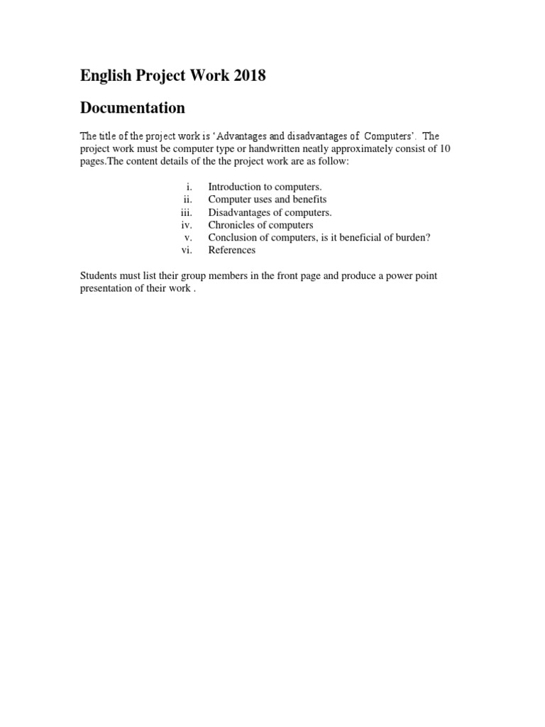 English Project Work Docx