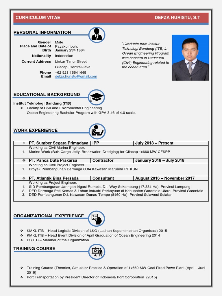 Ocean Engineering CV: Defza Huristu | PDF | Science And Technology ...