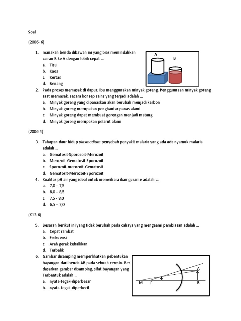 Soal Ujian Sains dan PHT 2006 | PDF