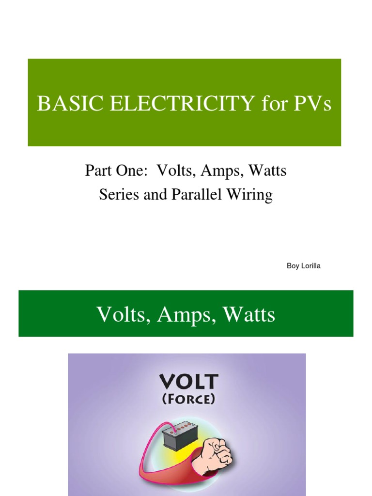 BASIC ELECTRICITY Part 1-Volts, Amps, Watts, Series, Parallel (EIM