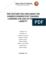 The Factors That Influence The Parents Perspective Towards Lowering The Age of Criminal Liability