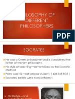Philosophy of Different Philosophers
