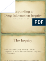 Unit IV - Responding to Drug Inquiry