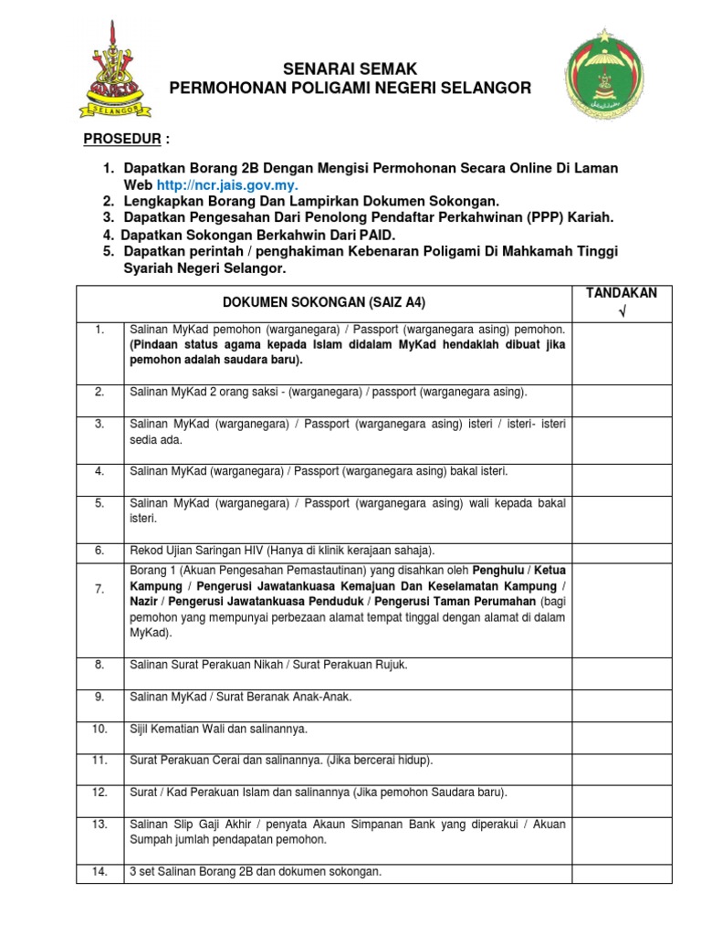 Borang Poligami Selangor Pdf