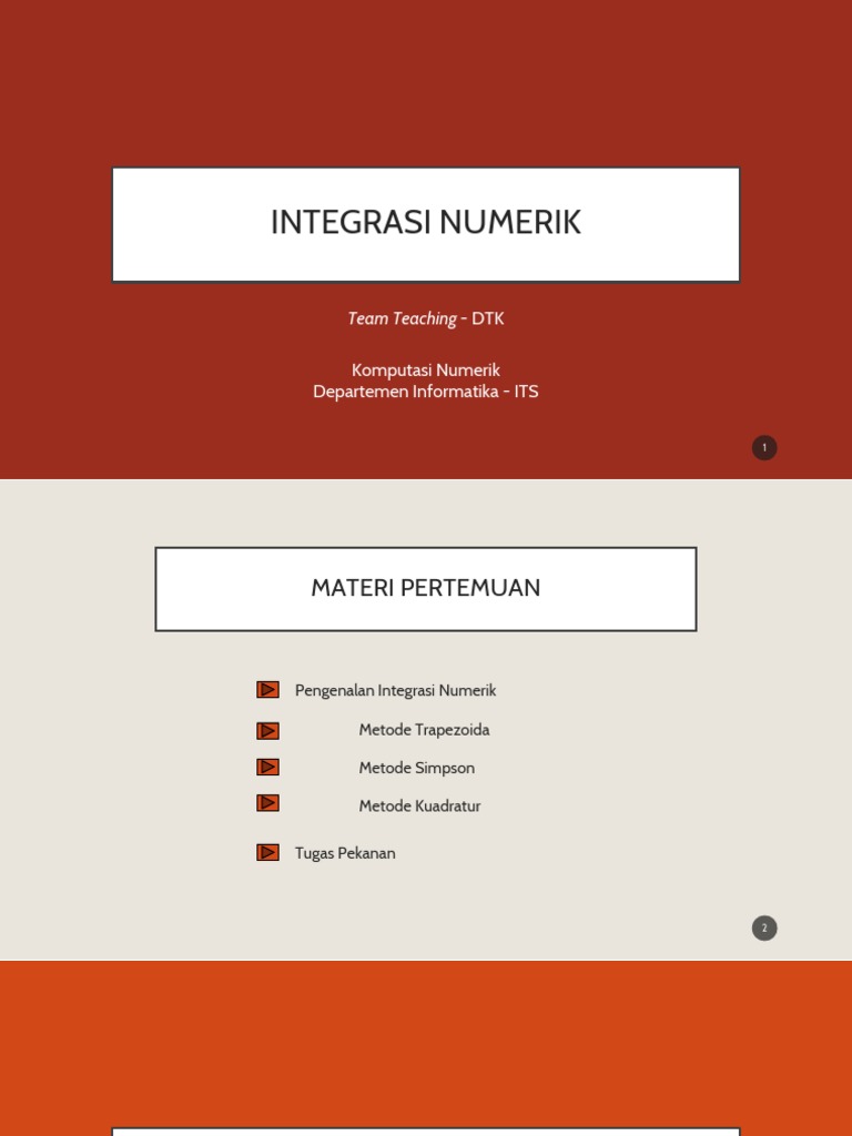 Metode Integrasi Numerik: Trapezoida & Simpson | PDF
