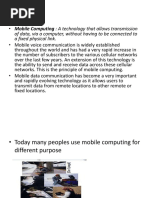 Of Data, Via A Computer, Without Having To Be Connected To A Fixed Physical Link