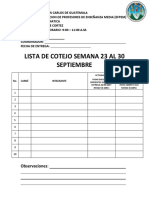 Lista de Cotejo Semana 23 Al 30 Septiembre