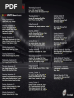 Rugby World Cup 2019 Schedule