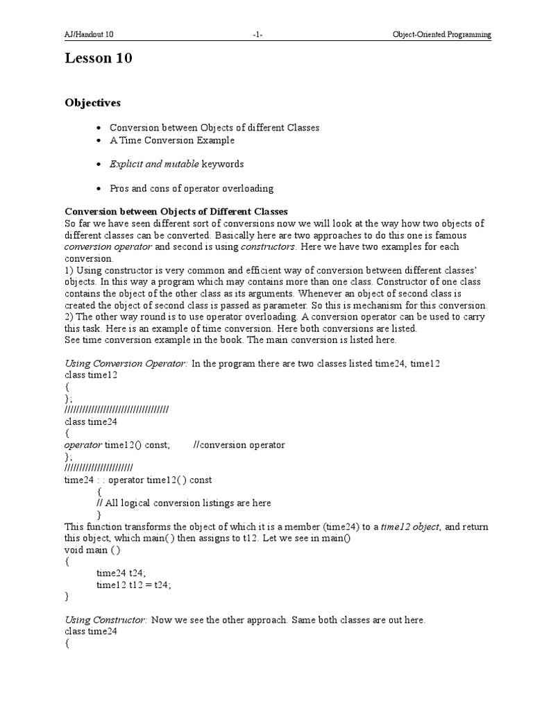 10 - Data Conversion2 | PDF | Constructor (Object Oriented Programming ...