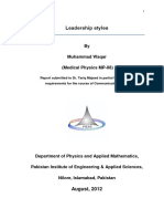 Leadership Styles: by Muhammad Waqar (Medical Physics MP-08)