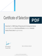 Robotics Internship Certificate PDF