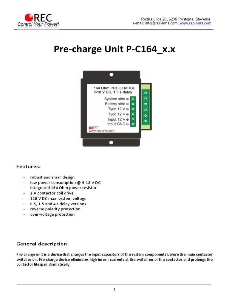 Rec Precharge PDF Electrical Equipment Electronics