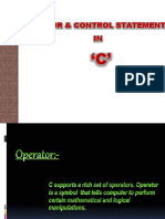 Operators and Control Statements in C 5.09.2019 - Updated