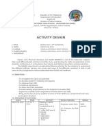 Activity Design: Sumilil National High School - Bagumbayan Annex