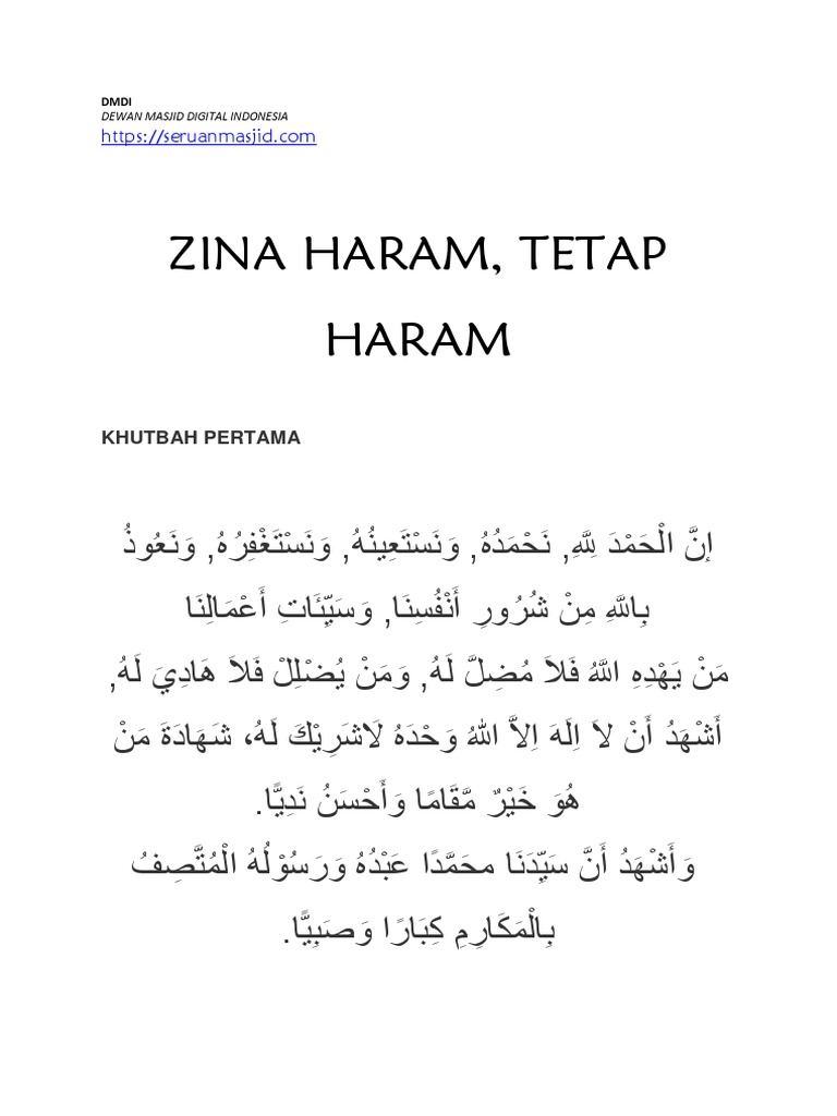 Naskah Khutbah No 37 2019 Zina Haram PDF
