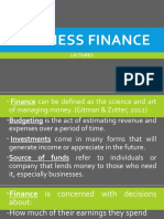 Business Finance: Lectures